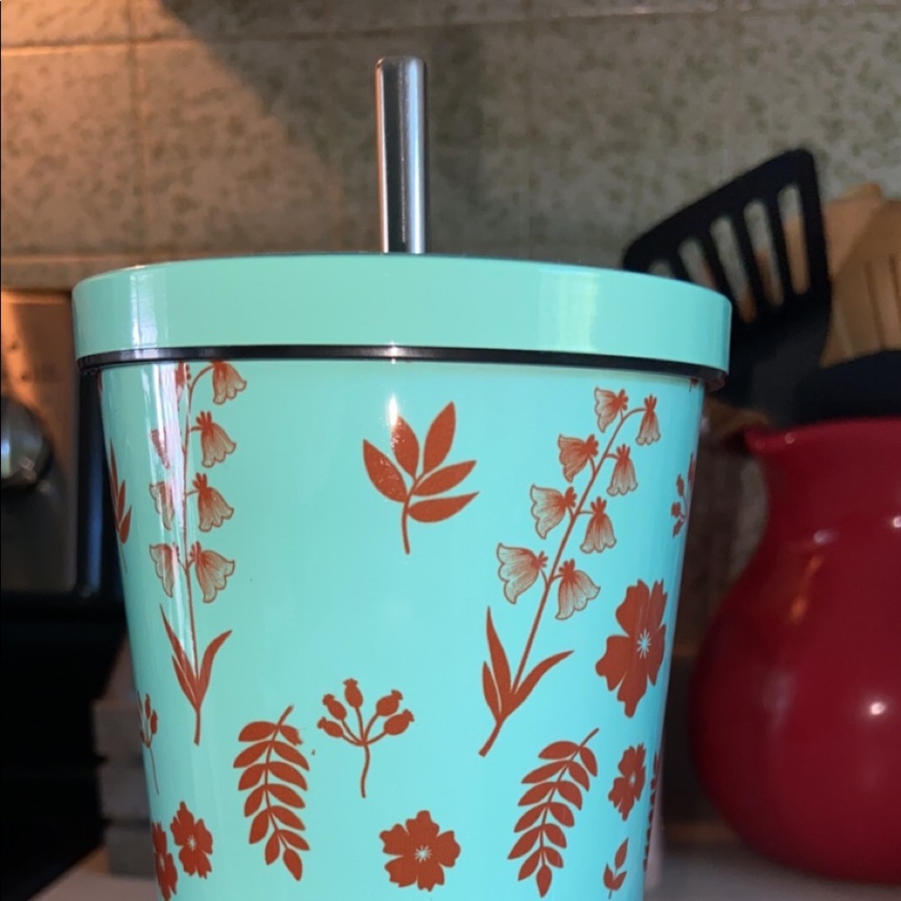 Teal Floral Tumbler